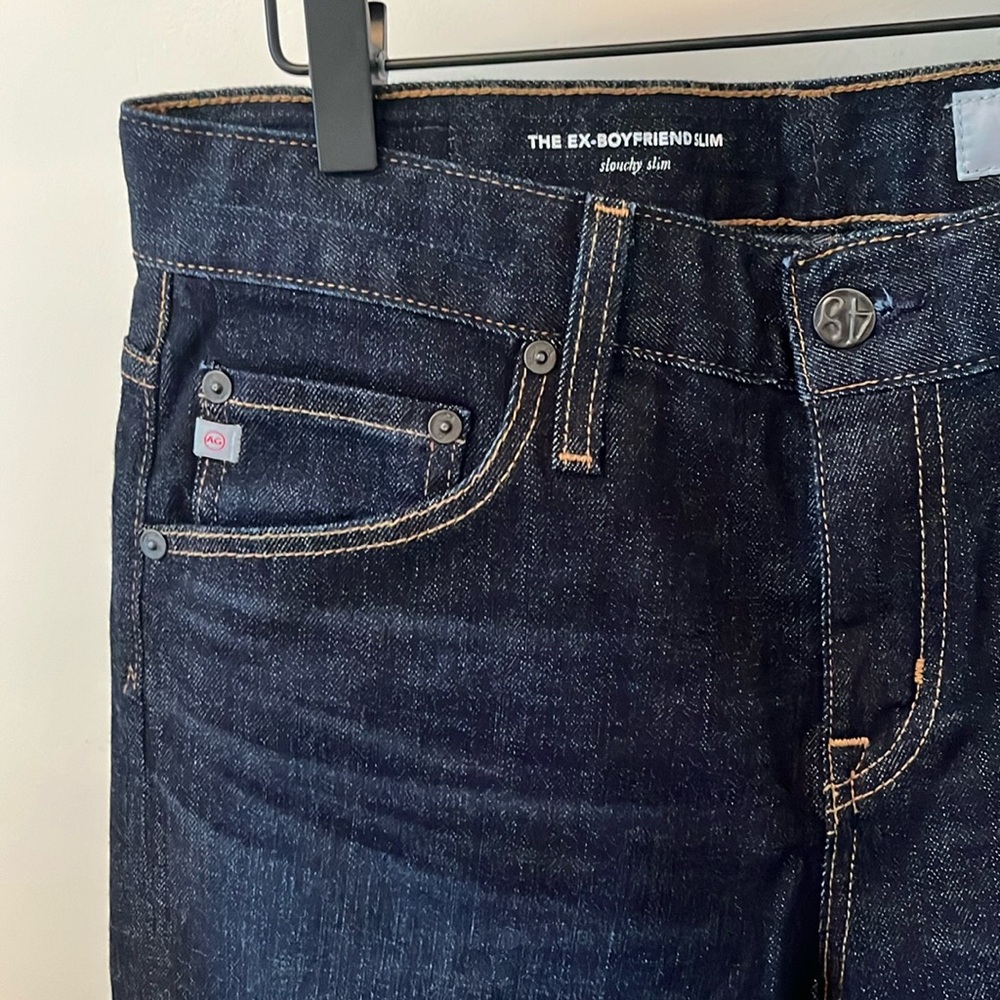 AG The Ex-Boyfriend Slouchy Slim Jean in dark blue wash size 28R